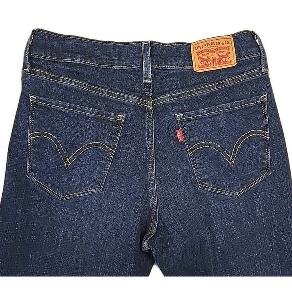 Levis Womens Classic Bootcut Jeans Size 4 W27 L32 Dark Wash Stretch Blue Denim - Picture 3 of 10